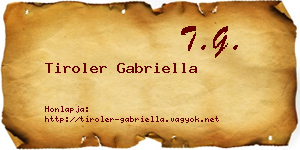 Tiroler Gabriella névjegykártya